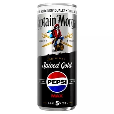 Captain Morgan Original Spiced Gold and Pepsi MAX® Pre-mix 6x250ml 5% vol can